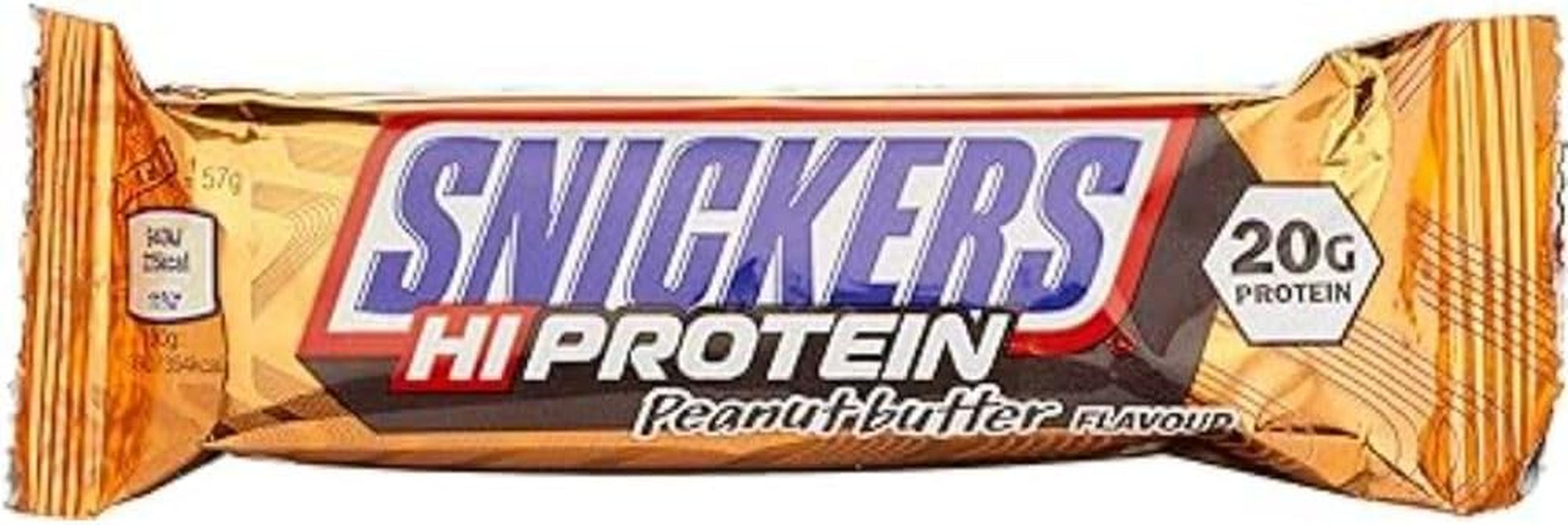 Hi Protein Peanut Butter Flavour Bar (12 X 57G) High Protein Snack with Caramel, Peanuts and Mild Chocolate - Contain 20G Protein