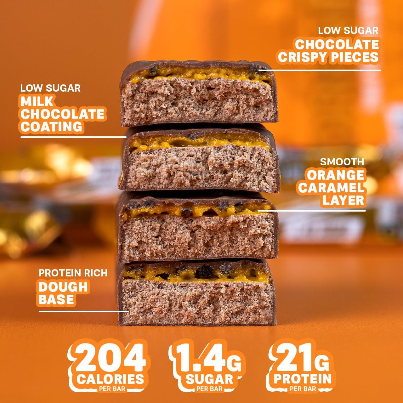 High Protein, Low Sugar Bar - Jaffa Quake, 12 X 60 G