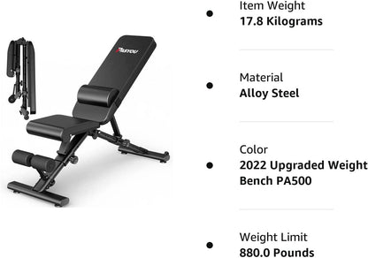 Adjustable Weight Bench Full Body Workout Multi-Purpose Foldable Incline Decline Exercise Workout Bench for Home Gym