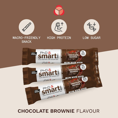 Nutrition Smart Protein Bar Low Calorie, Nutritional Protein Bars/Protein Snacks, High Protein Low Sugar, Chocolate Brownie Flavour, 20G of Protein, 64G Bar (12 Pack)