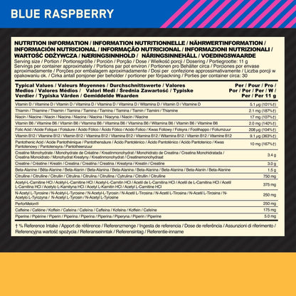 Gold Standard Pre Workout Powder, Energy Drink with Creatine Monohydrate, Beta Alanine, Caffeine and Vitamin B Complex, Blue Raspberry, 30 Servings, 330 G, Packaging May Vary