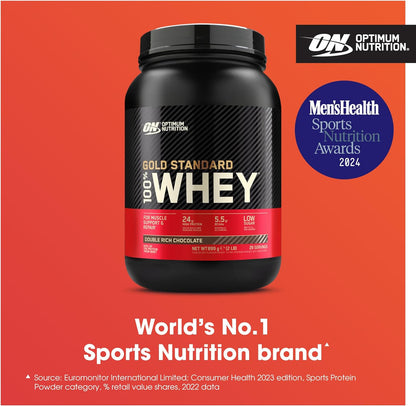 Gold Standard Whey Protein, Muscle Building Powder with Naturally Occurring Glutamine and Amino Acids, Double Rich Chocolate, 29 Servings, 899 G, Packaging May Vary