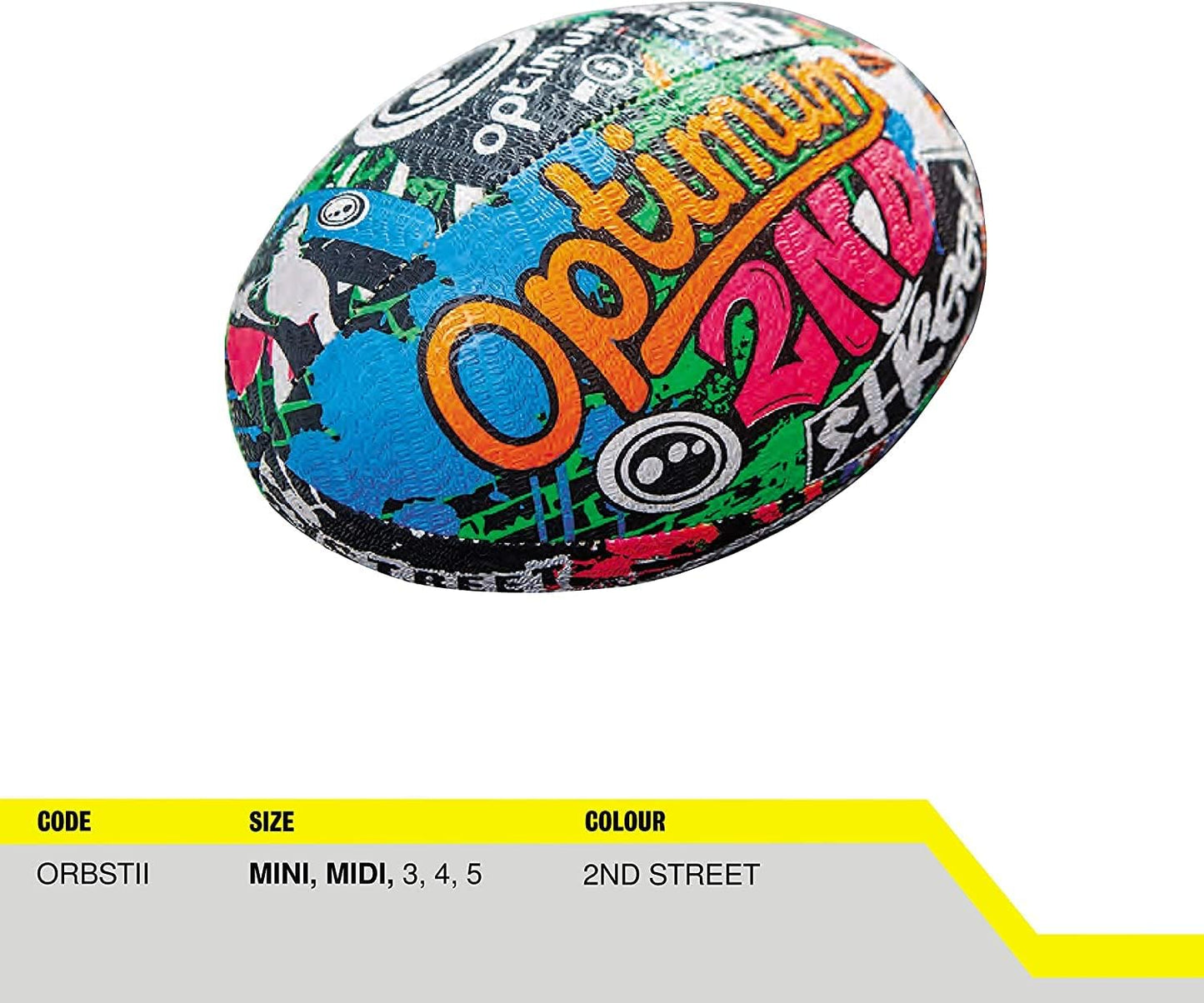 Street II Men’S Rugby Ball - Urban Play, Balanced & Responsive, Accurate Handling & Kicking, Top-Performing - Options With/Without Pump