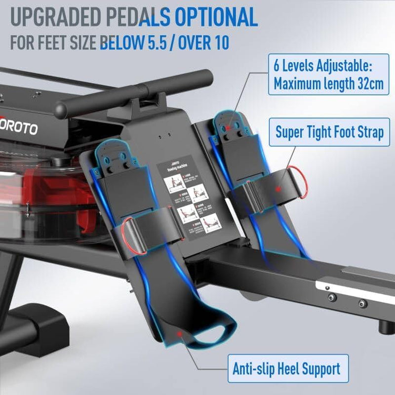 Water Rowing Machine for Home Gym with Bluetooth, Tablet Holder - 330LS Weight Capacity