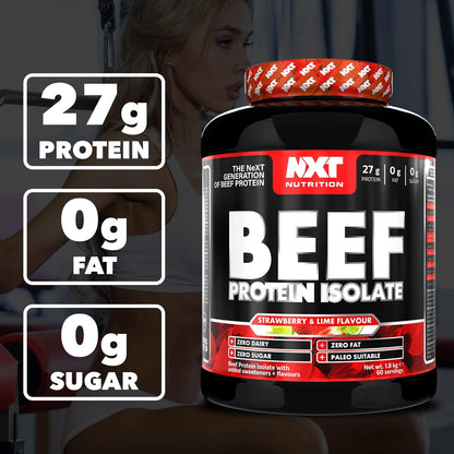 Beef Protein Isolate Powder - Protein Powder High in Natural Amino Acids - Paleo, Keto Friendly - Dairy and Gluten Free | 1.8Kg (Strawberry Lime Crush)