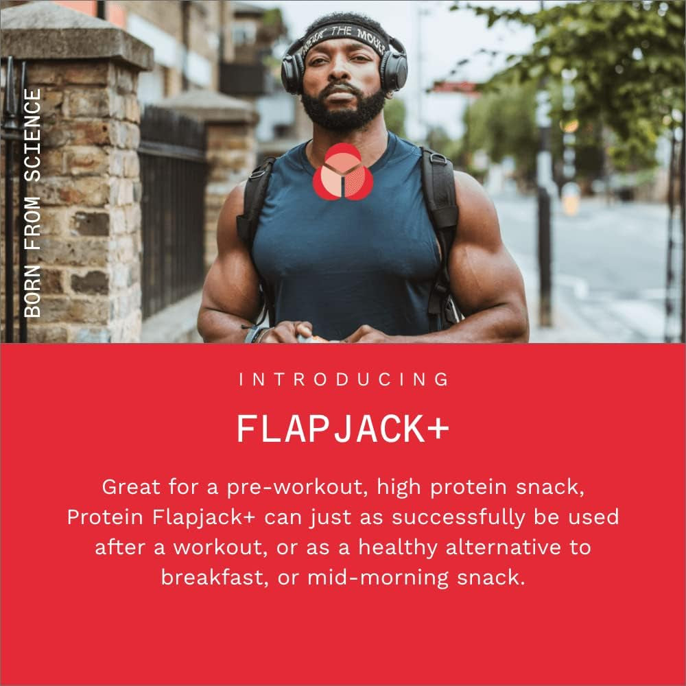 Nutrition | Protein Flapjack+ | High Protein, Low Sugar | Rolled Oats Protein Snack | Complex Carbohydrates and Vitamin E | 19G Protein, 270 Calories | Forest Berries, 12 Bars