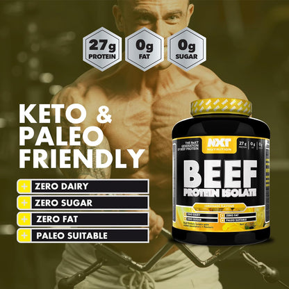 Beef Protein Isolate Powder - Protein Powder High in Natural Amino Acids - Paleo, Keto Friendly - Dairy and Gluten Free - Muscle Recovery | 1.8Kg | Lemonade