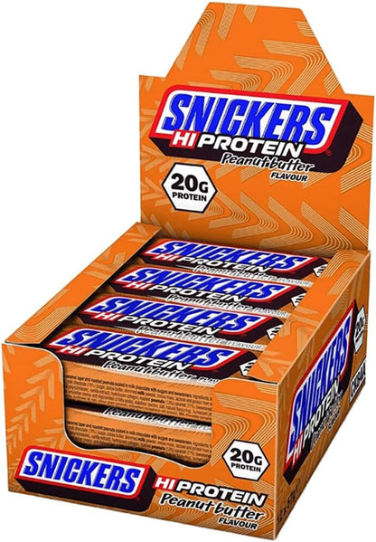 Hi Protein Peanut Butter Flavour Bar (12 X 57G) High Protein Snack with Caramel, Peanuts and Mild Chocolate - Contain 20G Protein