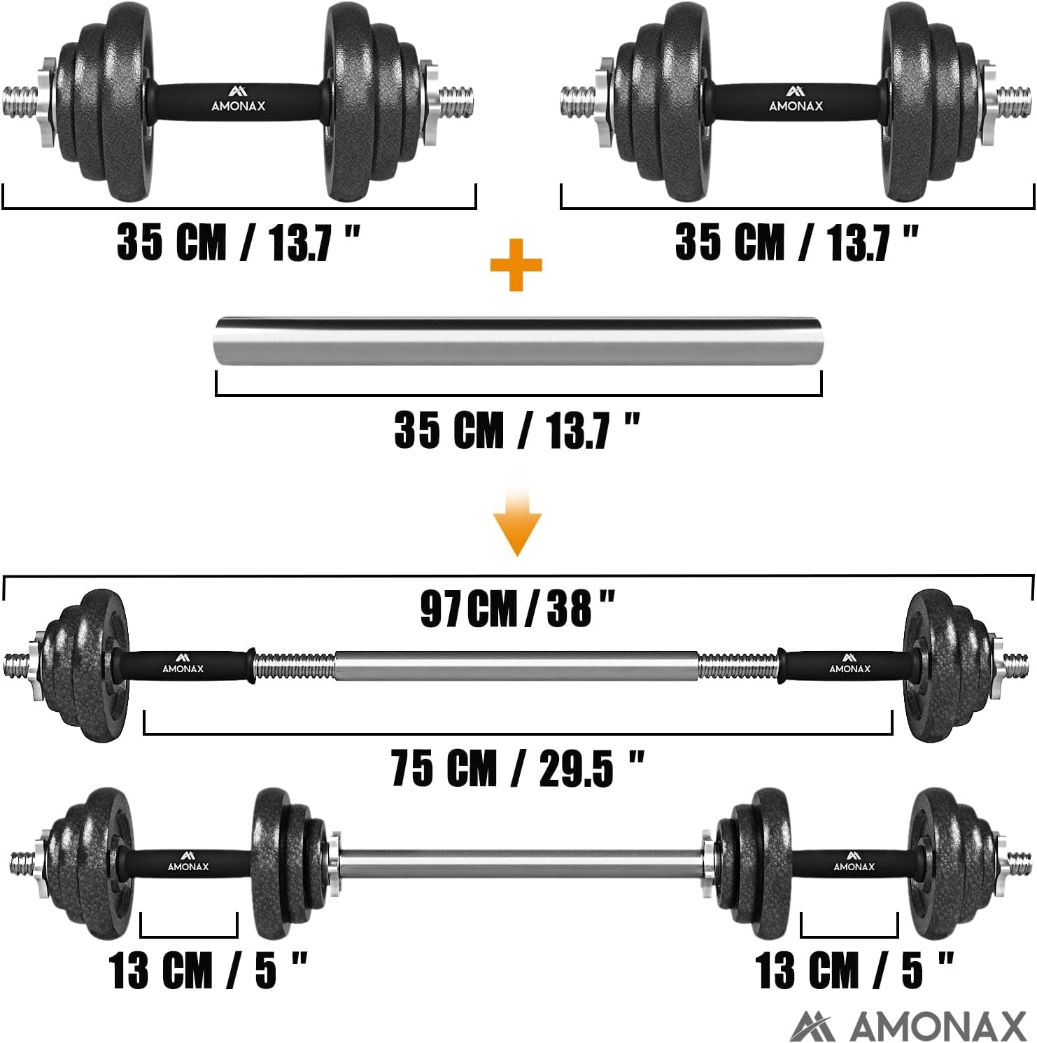 20Kg 30Kg Cast Iron Adjustable Dumbbells Weight Set, Barbell Set Men Women, Strength Training Equipment Home Gym Fitness, Dumbell Pair Hand Weight, Bar Bells Free Weights for Weight Lifting