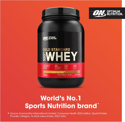 Gold Standard 100% Whey Protein, Muscle Building Powder with Naturally Occurring Glutamine and BCAA Amino Acids, Chocolate Peanut Butter Flavour, 28 Servings, 896 G