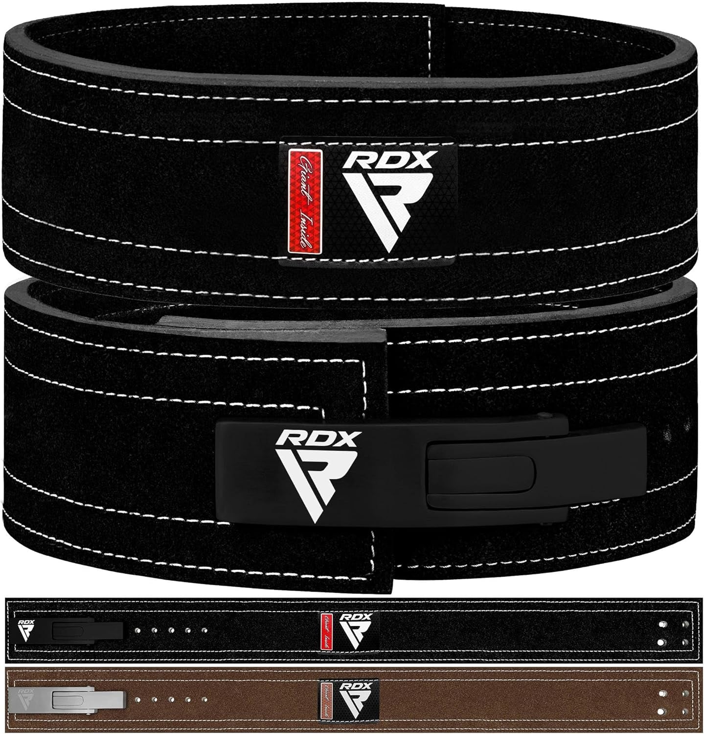 Powerlifting Belt for Weight Lifting, Approved by IPL and USPA, Lever Buckle Gym Training Leather Belt 10Mm Thick 4 Inches Lumbar Back Support Men Women Bodybuilding Deadlifts