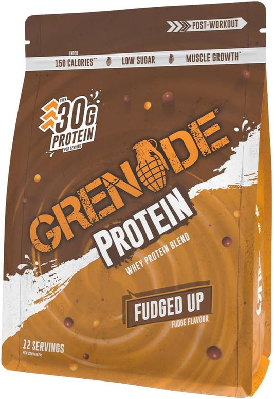 Protein Powder, Whey Protein Blend with 30G Protein per Serving, High Protein, Low Sugar (12 Servings) - Fudged Up, 480 G (Pack of 1)
