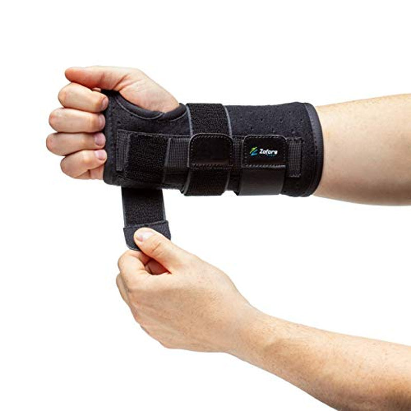 Carpal Tunnel Wrist Support Brace with Metal Splint Stabilizer - Helps Relieve Tendinitis Arthritis Carpal Tunnel Pain - Reduces Recovery Time for Men Women - Left (L/XL)