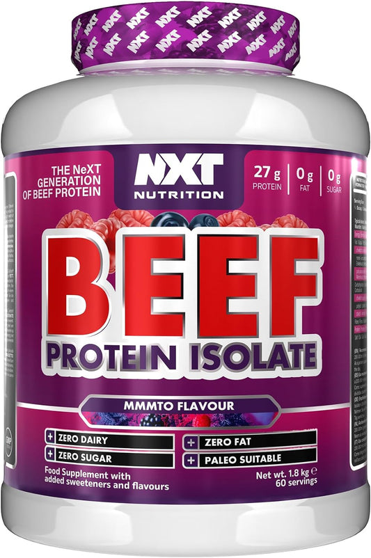 Beef Protein Isolate Powder - Protein Powder High in Natural Amino Acids - Paleo, Keto Friendly - Dairy and Gluten Free - Muscle Recovery | 1.8Kg | Mmmto Flavour