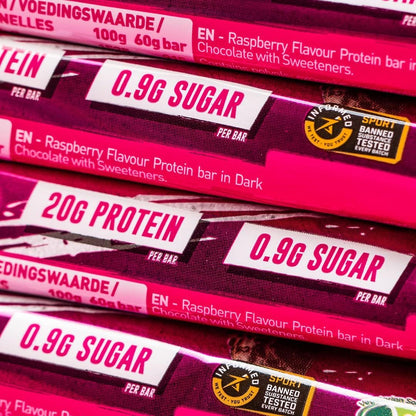 High Protein, Low Sugar Bar - Dark Chocolate Raspberry, 12 X 60 G