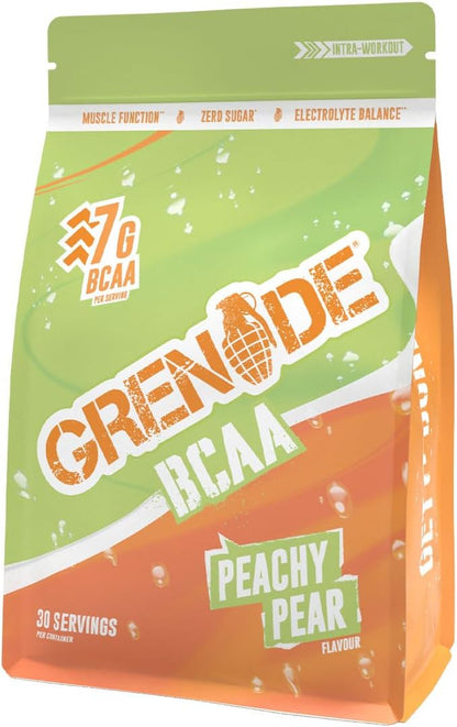 BCAA Intra Workout Powder Zero Sugar Drink Packed with Amino Acids Including B-Vitamins, Magnesium & Glutamine (30 Servings) - Peachy Pear, 390 G (Pack of 1)
