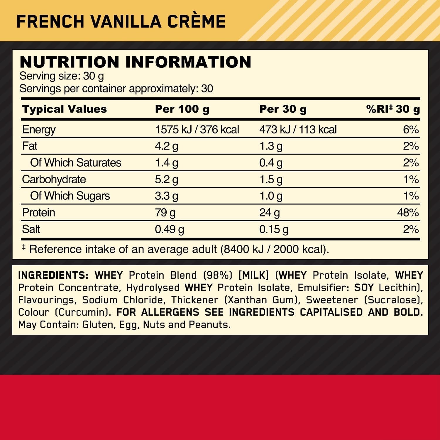 100% Whey Gold Standard Vanilla Ice Cream 29 Servings