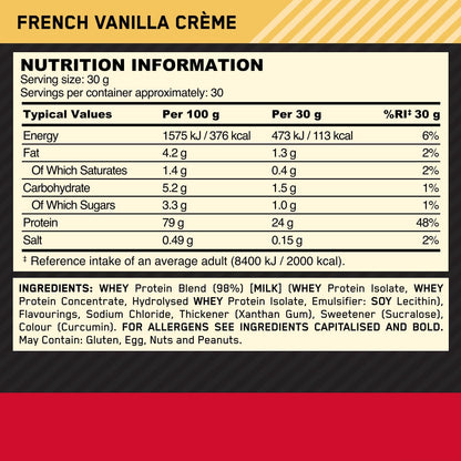 100% Whey Gold Standard Vanilla Ice Cream 29 Servings
