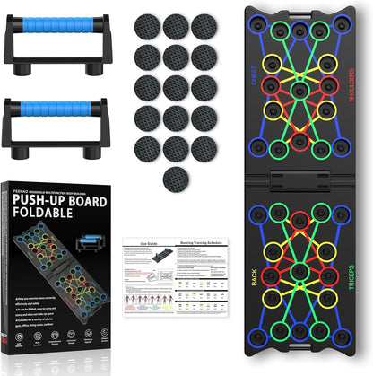 Foldable Push up Board, 24-In-1 Multi-Function Home Workout Equipment, Burn Fat Strength Training Equipment for Effectively Exercise the Muscle of the Upper Body Shoulders,Chest,Back and Triceps