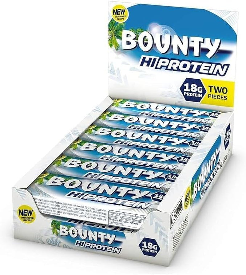 Hi Protein Bar (12 X 52G), High Protein Energy Snack with Milk Chocolate and Coconut, 18G Protein