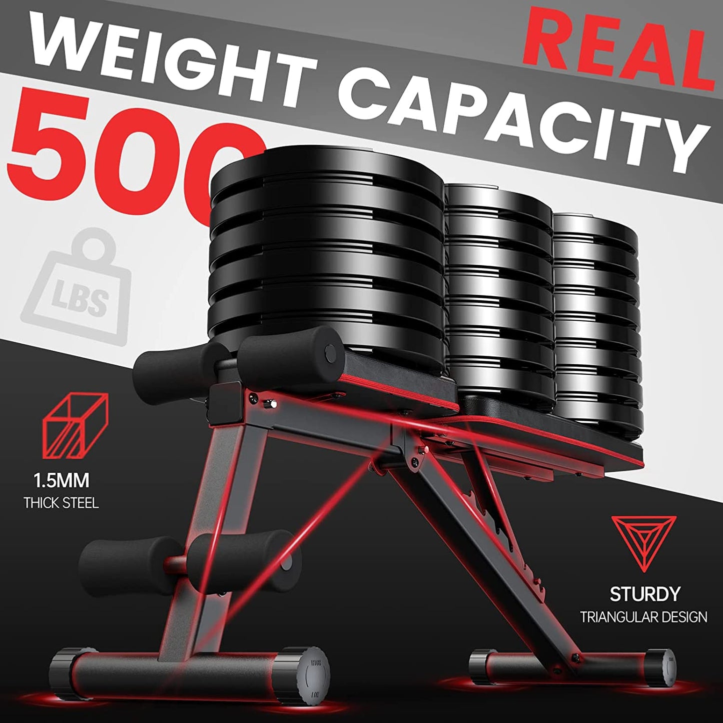 Adjustable Weight Bench Full Body Workout Multi-Purpose Foldable Incline Decline Exercise Workout Bench for Home Gym