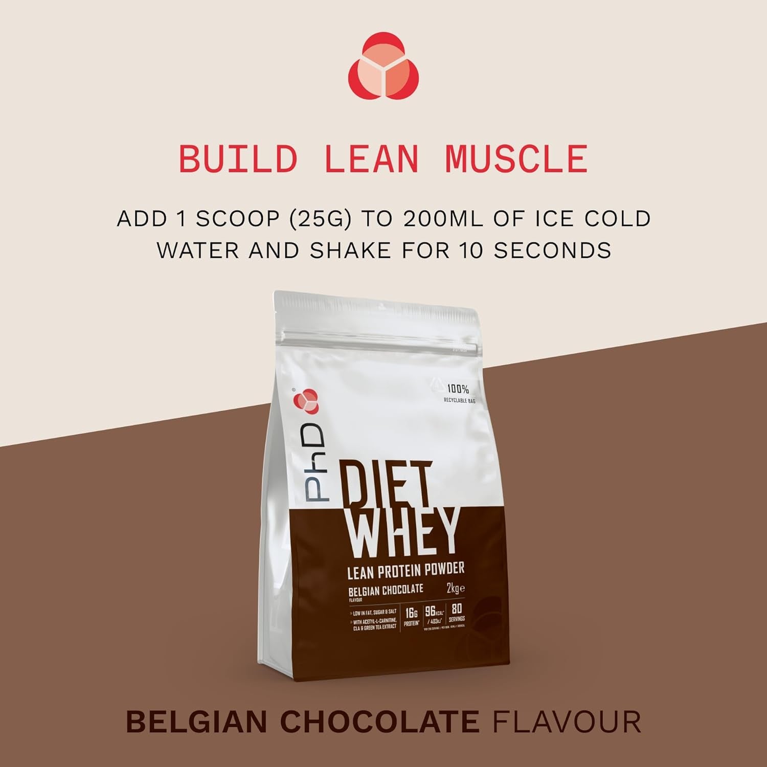Nutrition Diet Whey High Protein Lean Matrix, Belgian Chocolate Whey Protein Powder, High Protein, 80 Servings per 2 Kg Bag