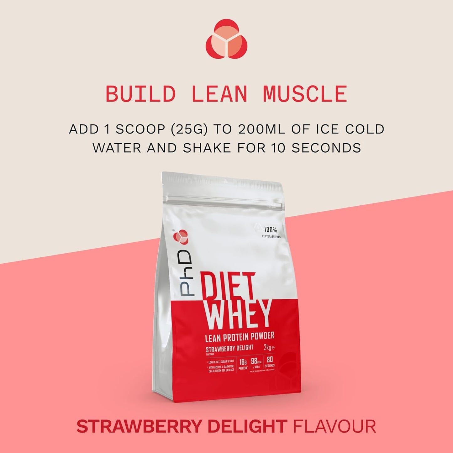 Nutrition Diet Whey Low Calorie Protein Powder, Low Carb, High Protein Lean Matrix, Strawberry Delight Diet Whey Protein Powder, High Protein, 80 Servings per 2 Kg Bag