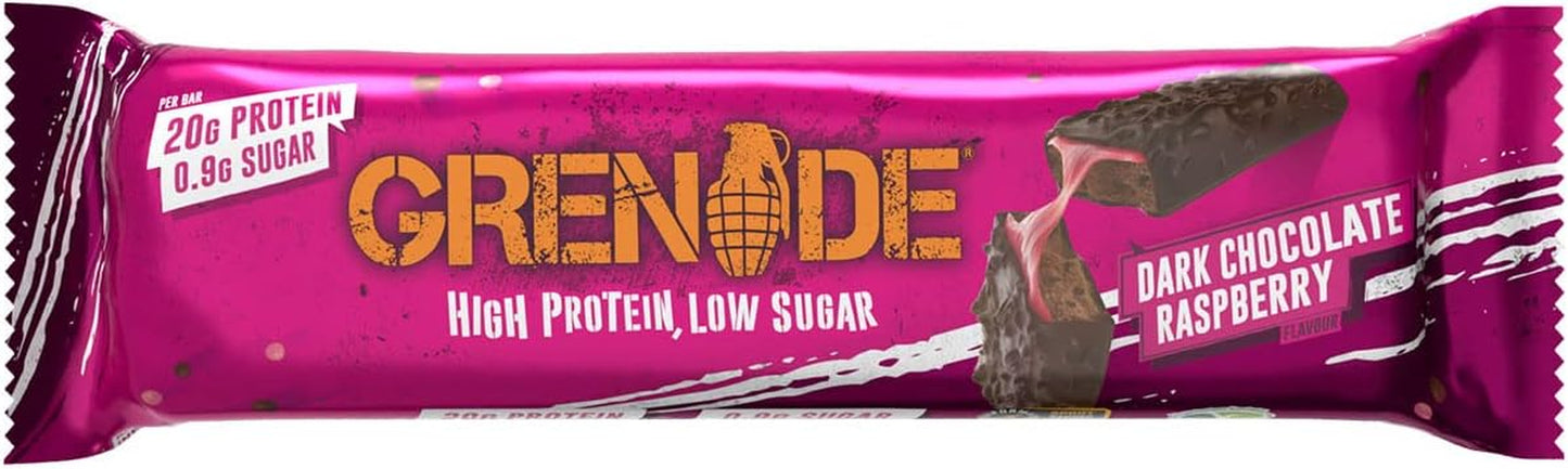 High Protein, Low Sugar Bar - Dark Chocolate Raspberry, 12 X 60 G