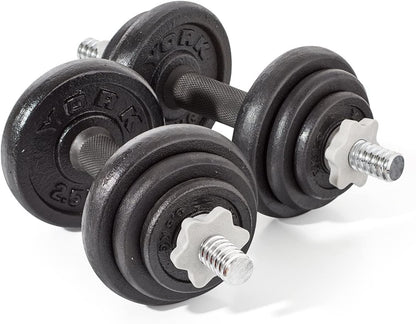 Fitness 20 Kg Cast Iron Spinlock Dumbbell - Adjustable Hand Weights Set (Pack of 2) - Black