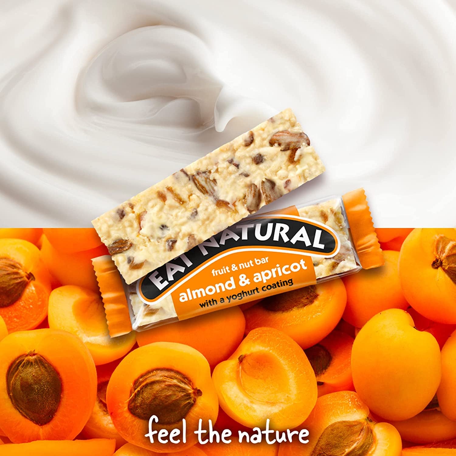 Bars with Yoghurt Coating Fruit Nut Cereal Bars, Almond & Apricot 50G (Pack of 12)