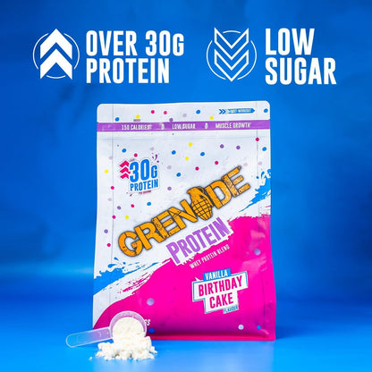 Protein Powder, Whey Protein Blend with 30G Protein per Serving, High Protein, Low Sugar (50 Servings) - Birthday Cake, 2 Kg (Pack of 1)