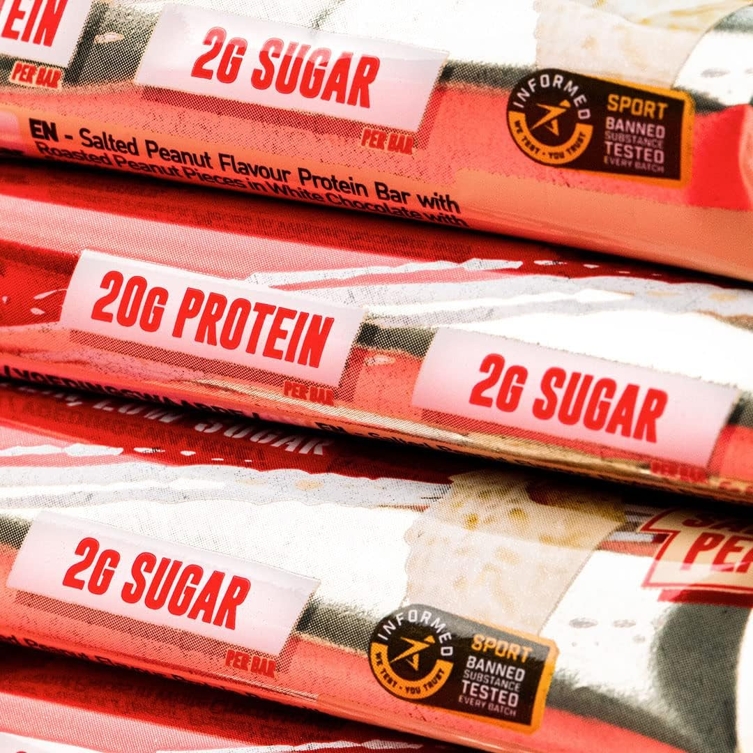 High Protein, Low Sugar Bar - White Chocolate Salted Peanut, 12 X 60 G