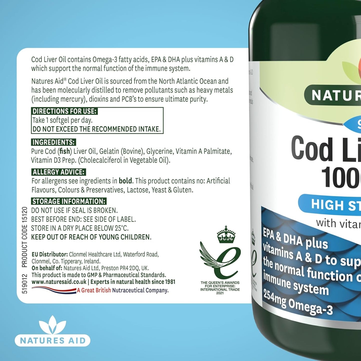 1000Mg High Strength Cod Liver Oil - Pack of 90 Capsules (Packaging May Vary)