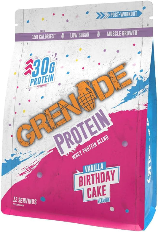 Protein Powder, Whey Protein Blend with 30G Protein per Serving, High Protein, Low Sugar (12 Servings) - Birthday Cake, 480 G (Pack of 1)