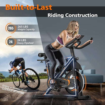 Exercise Bike, Magnetic Resistance Stationary Exercise Bikes for Home Use, Quiet Fitness Cardio Workout Spin Bike for Home Training