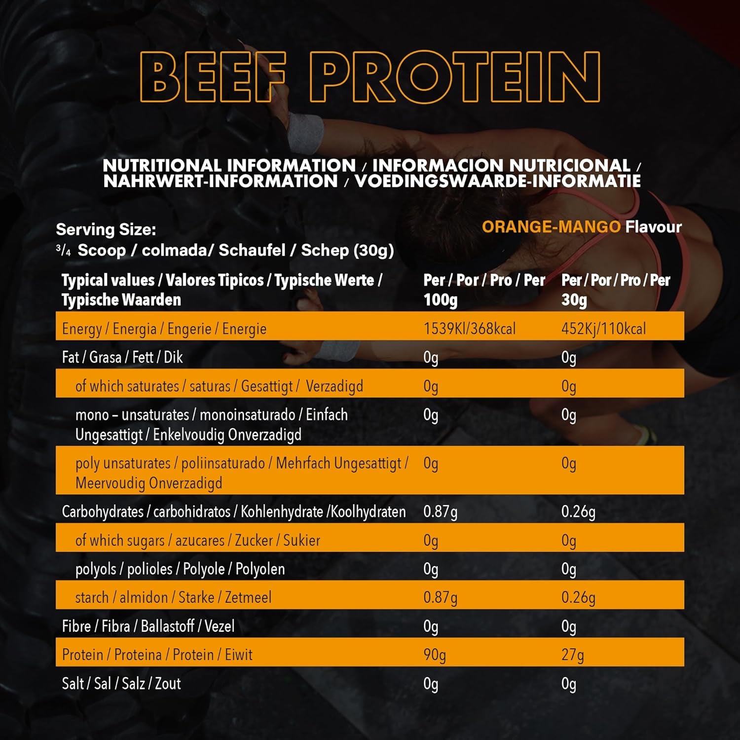 Beef Protein Isolate Powder - Protein Powder High in Natural Amino Acids - Paleo, Keto Friendly - Dairy and Gluten Free - Muscle Recovery | 1.8Kg (Mango & Orange)