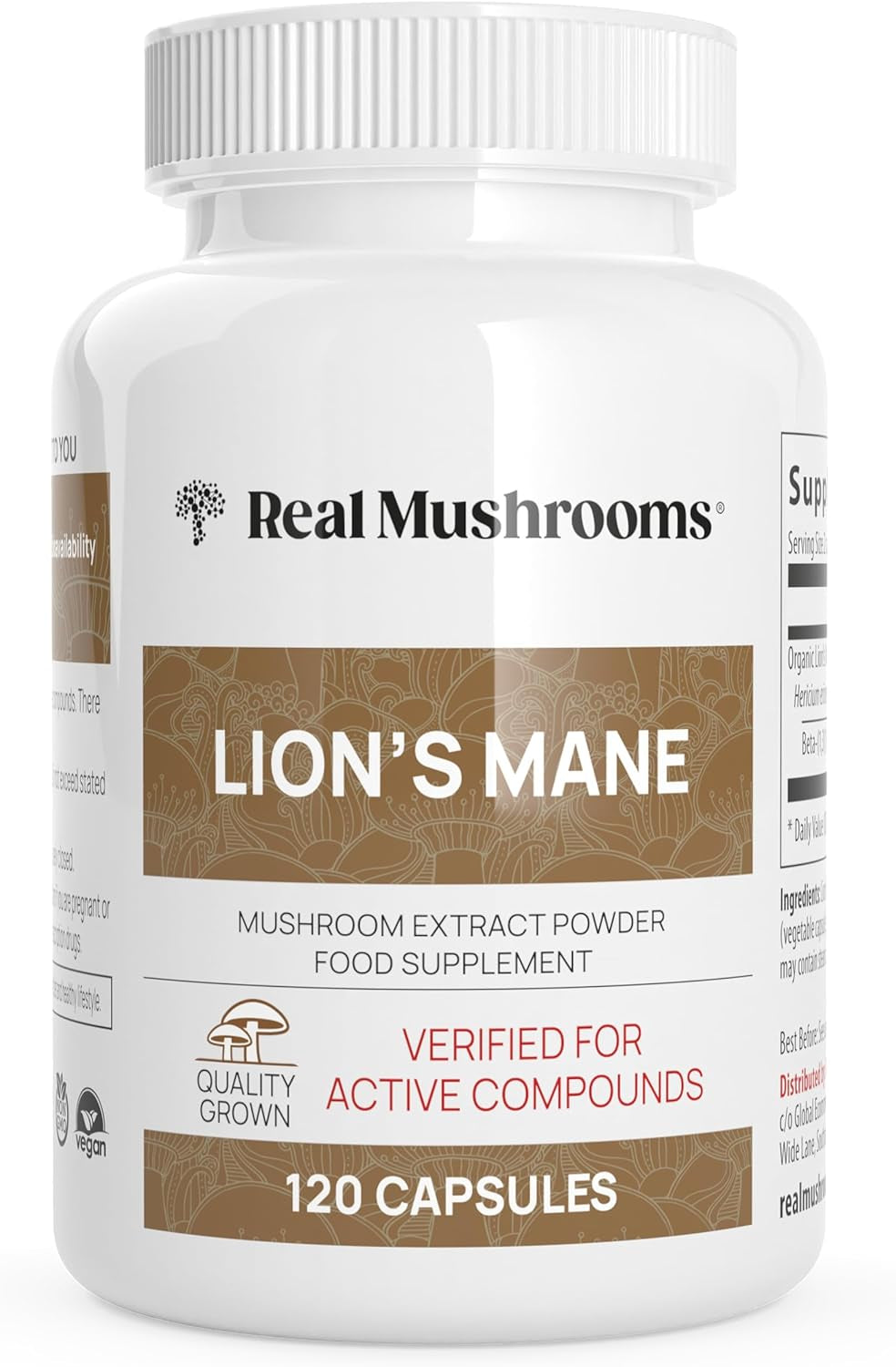 Lions Mane Brain and Focus Supplements - Mushroom Powder Extract Capsules - Non GMO and Gluten Free Supplement for Better Cognitive Health (120Ct)