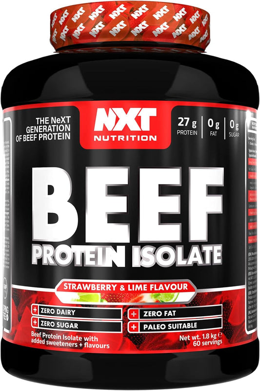 Beef Protein Isolate Powder - Protein Powder High in Natural Amino Acids - Paleo, Keto Friendly - Dairy and Gluten Free | 1.8Kg (Strawberry Lime Crush)