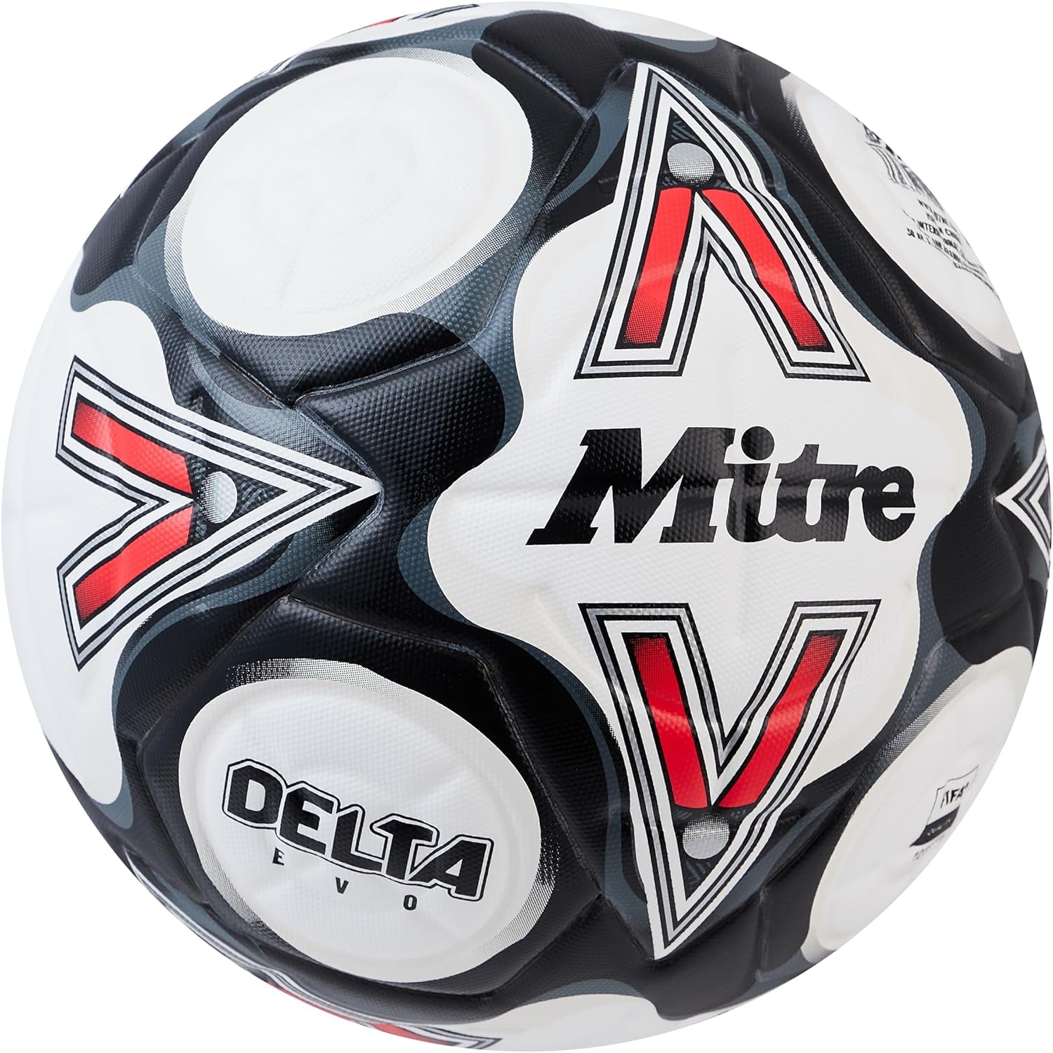 Unisex Delta Max Professional Football, White/Blood Orange/Pitch Green/Gold, Size 5