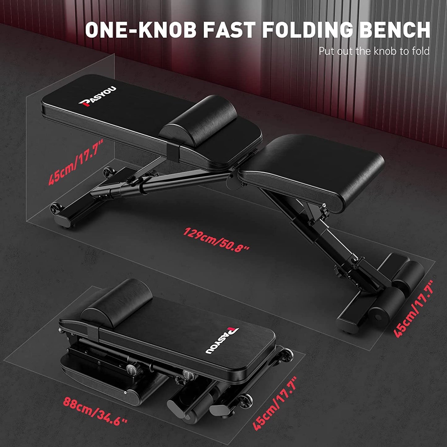 Adjustable Weight Bench Full Body Workout Multi-Purpose Foldable Incline Decline Exercise Workout Bench for Home Gym