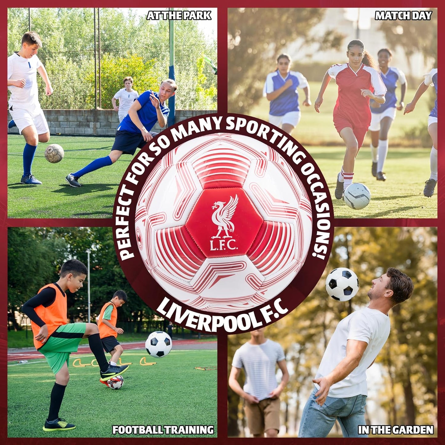 Football Soccer Ball for Adults Teenagers Kids Training Football Size 3, 4 or 5 Liverpool Merchandise