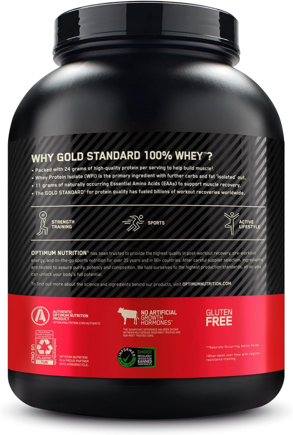 ON Gold Standard 100% Whey Muscle Building and Recovery Protein Powder with Naturally Occurring Glutamine and BCAA Amino Acids, Double Rich Chocolate Flavour, 73 Servings, 2.26 Kg, Packaging May Vary