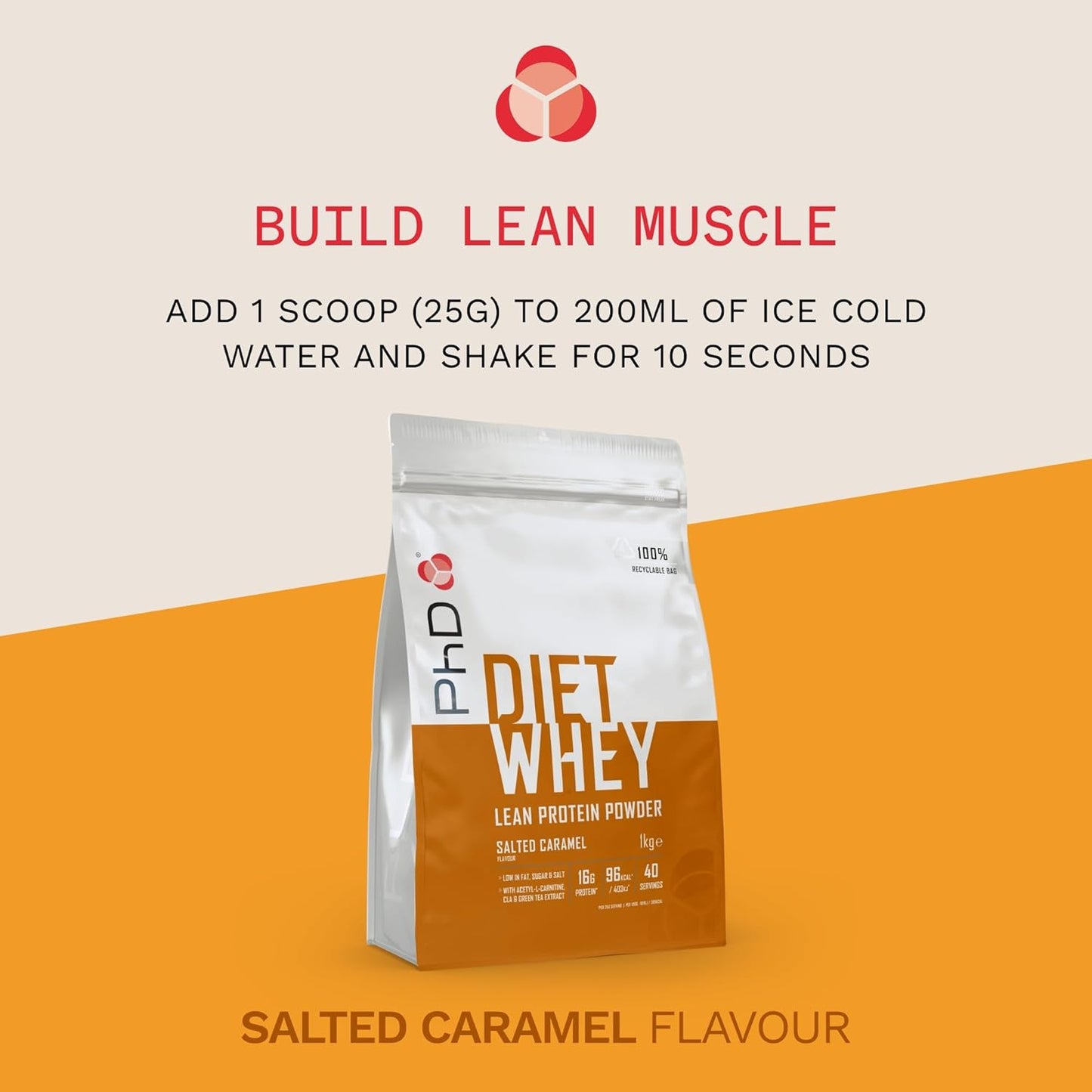 Nutrition Diet Whey Low Calorie Protein Powder, Low Carb, High Protein Lean Matrix, Salted Caramel Diet Whey Protein Powder, High Protein, 40 Servings per 1 Kg Bag