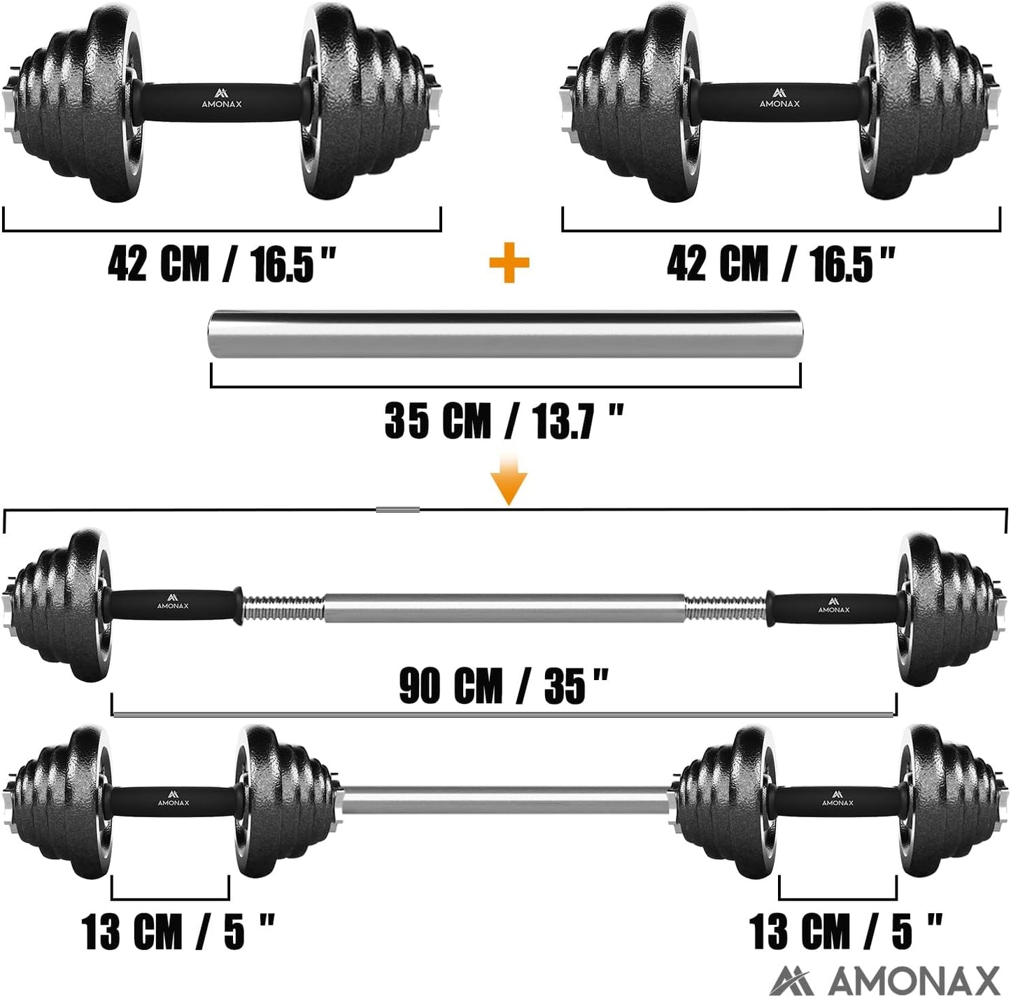 20Kg 30Kg Cast Iron Adjustable Dumbbells Weight Set, Barbell Set Men Women, Strength Training Equipment Home Gym Fitness, Dumbell Pair Hand Weight, Bar Bells Free Weights for Weight Lifting